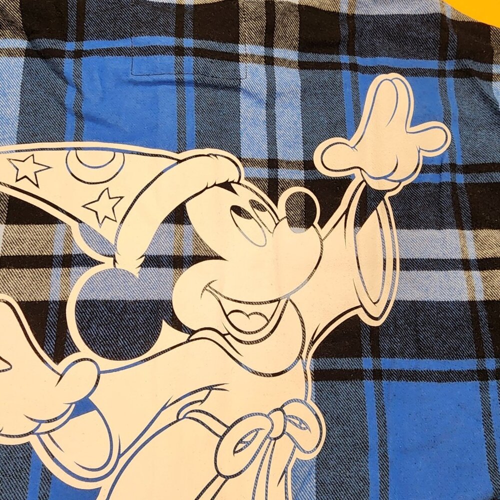 Cakeworthy Disney Fantasia Flannel Sorcerer's Apprentice Blue Unisex 2XL NEW - Picture 2 of 12